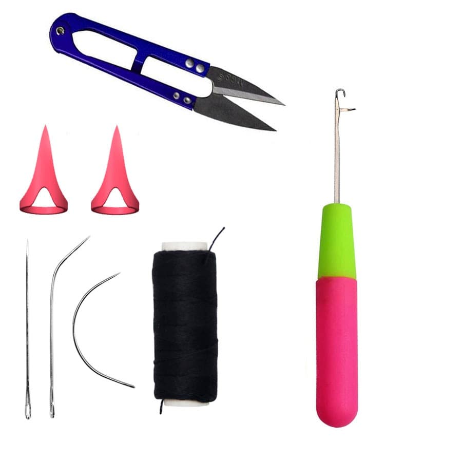 Anel Separador de Mecha, Agulha Entrelace kit 3 Agulhas Tesoura