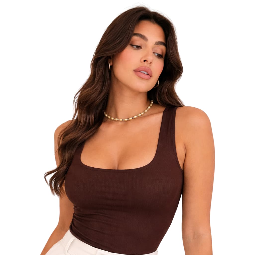 Regata Decote Quadrado Feminina Básica Moda feminina