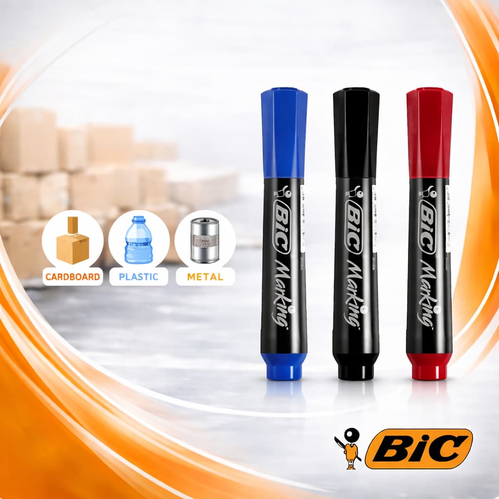 Kit 03 Caneta Pincel Preto Azul Vermelho Marking Caneta Atômico Permanente Marcador Pilot Perfeito para Escritas Grandes