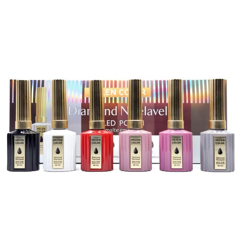 Coleção Vermelhos Helen Color Esmaltes Gel Top Coat Sem Goma