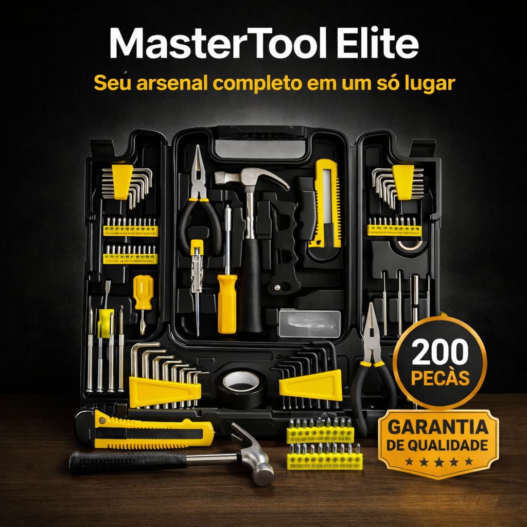 Kit de Ferramentas com Maleta 200 Peças Titanium - Robusto, Versátil, Transporte Fácil