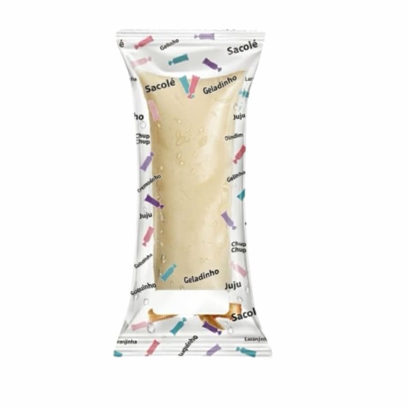 Embalagem Higiênica Geladinho 7x19cm Sacolé Dindin Chup-chup Transparente c/ Desenhos