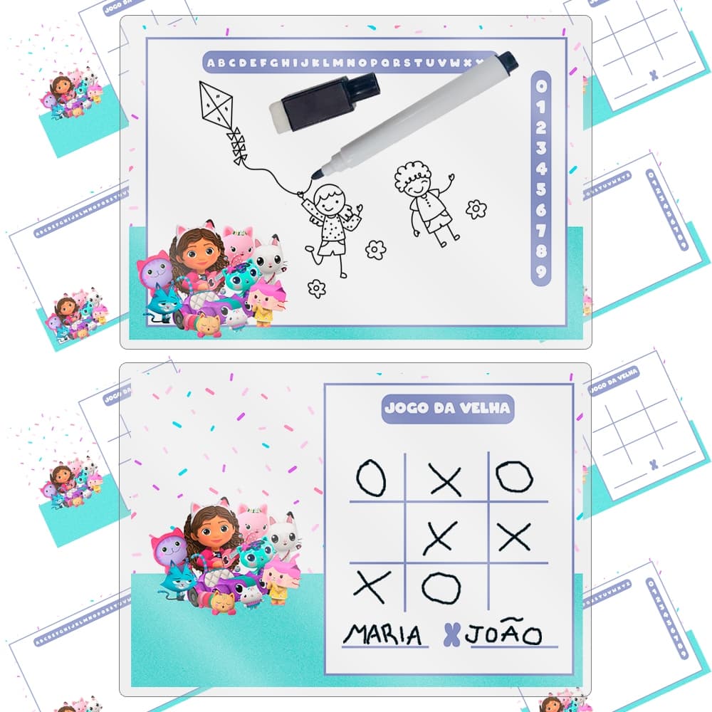 Kit 15 Lousa Mágica Infantil Casa magica Gaby Lembrancinha De Festa Pronta Entrega Envio Imediato