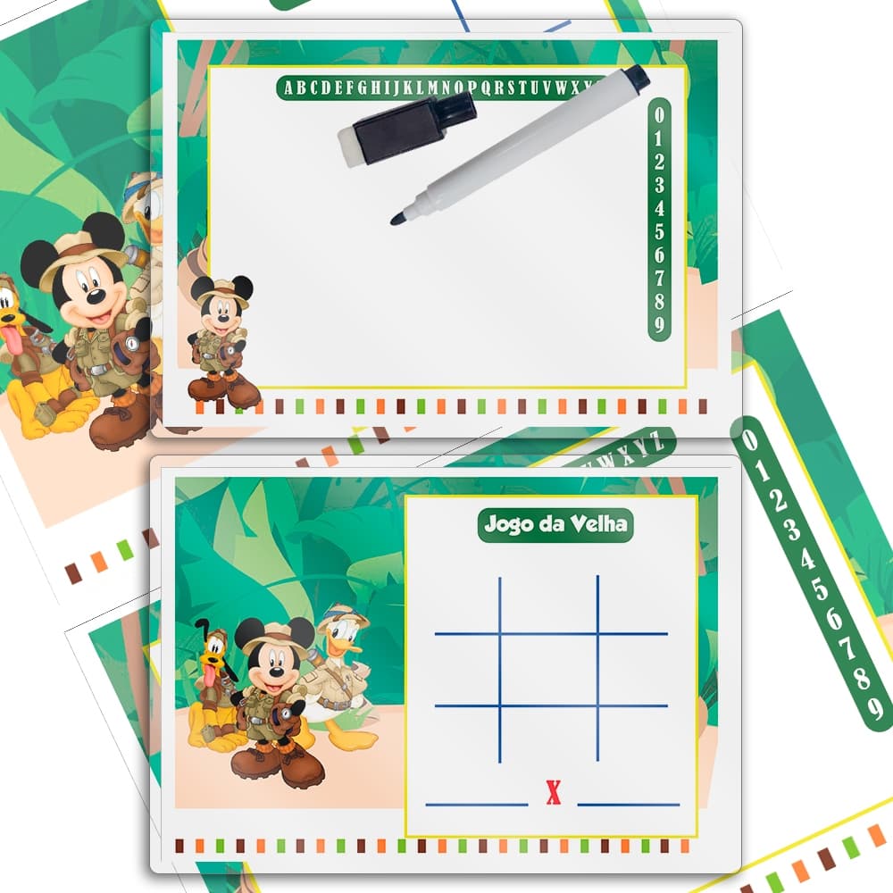 Kit 15 Lousa Mágica Infantil MICKEY SAFARI Lembrancinha De Festa Pronta Entrega Envio Imediato