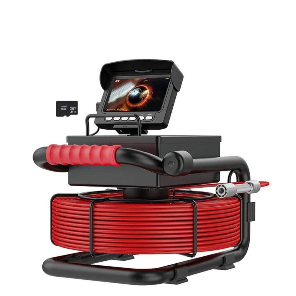 Câmera de Inspeção Tubulação Esgoto 17mm Tela 4.3 HD 1200TVL Encanamento Sonda Filmagem Drenagem