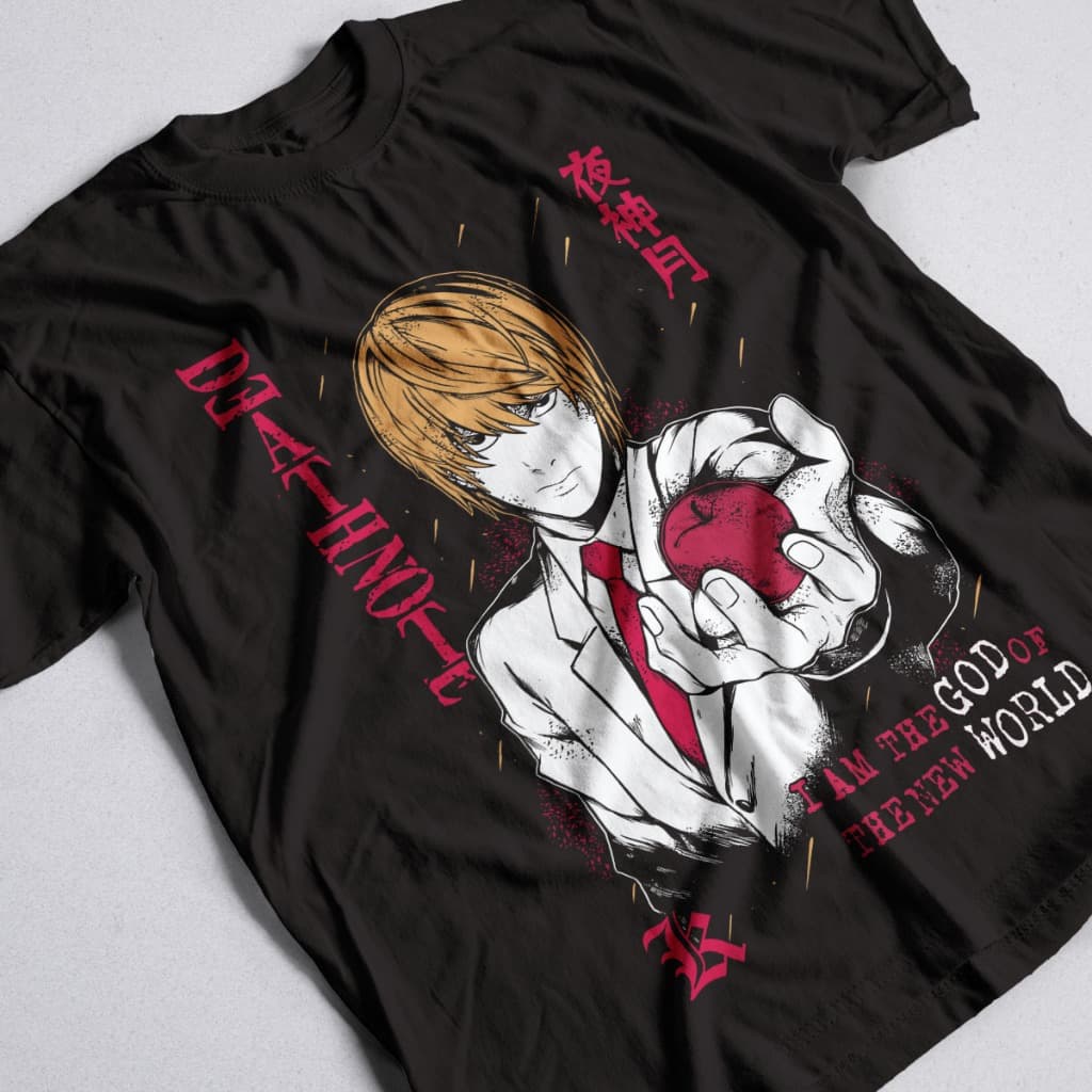 Camisa Light Yagami Kira Anime Death Note Camiseta Unissex 100% Algodão