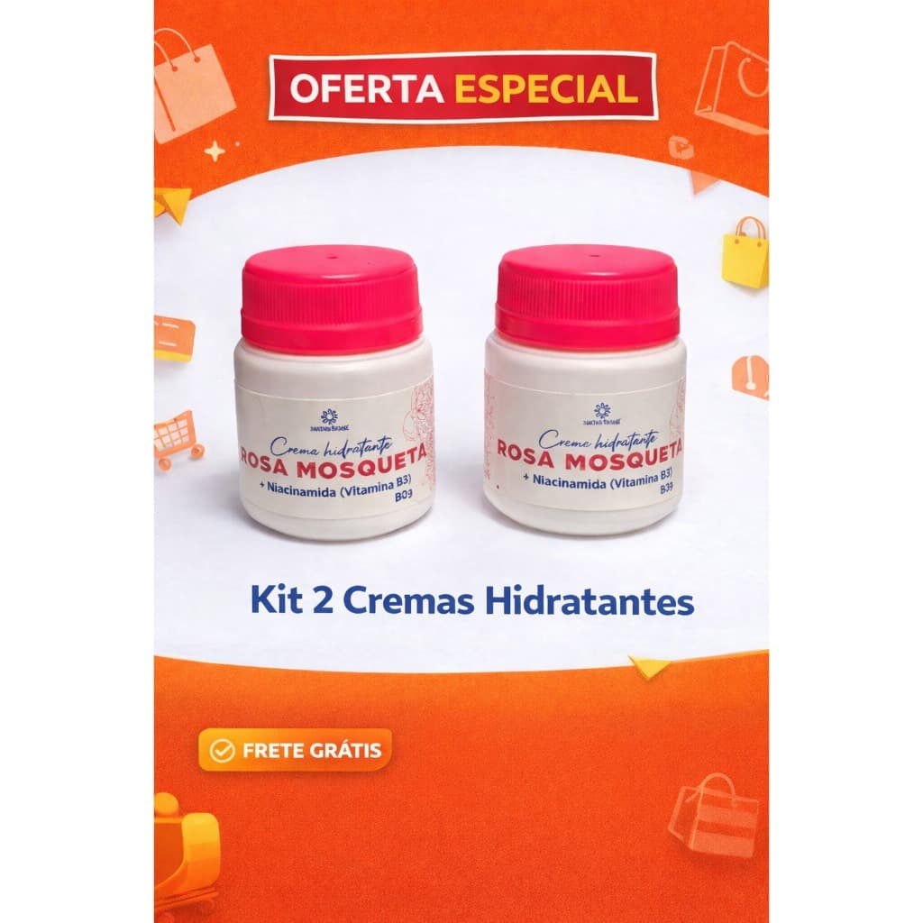 Kit Clareador Facial Rosa Mosqueta + Niacinamida B3 Anti Manchas Melasma Pele Lisa e Uniforme 50g