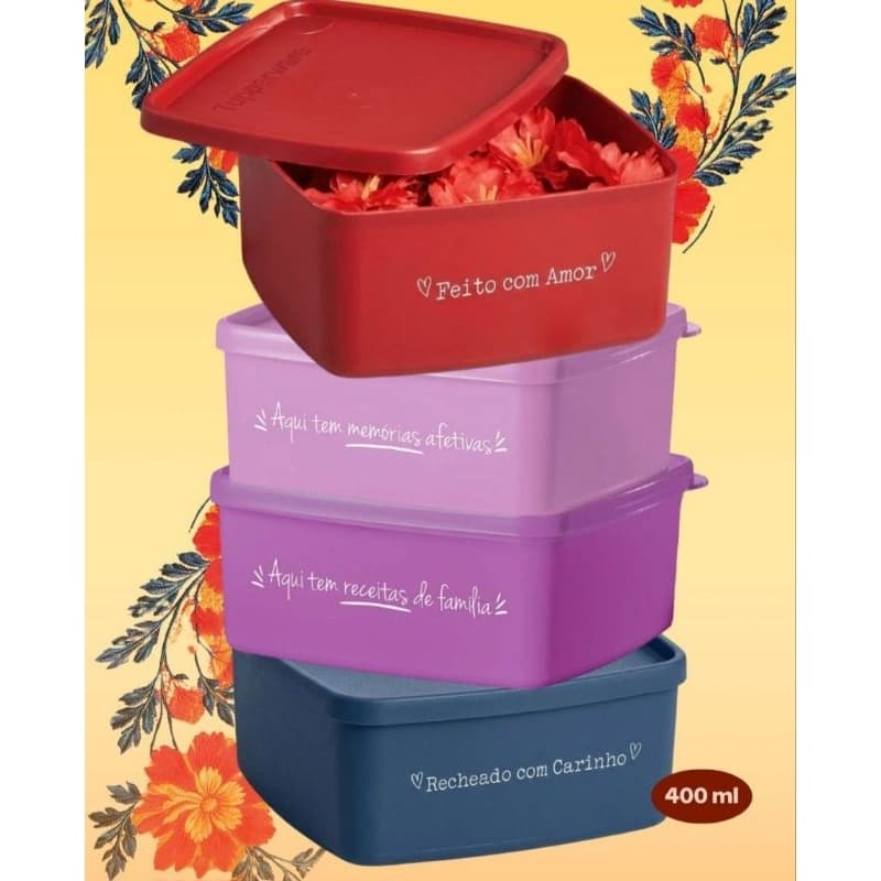 KIT POTES PARA CONGELAR FREEZER 4 PEÇAS JEITOSINHOS FRASES