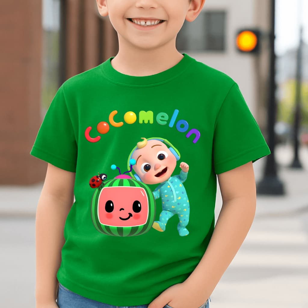 Camiseta Infantil Cocomelon Desenho Blusa Unissex 100% Algodão