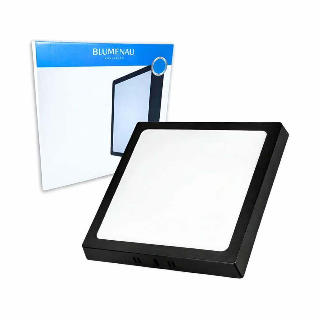 Painel de Led Sobrepor ou Embutir Quad Alumínio 3000K Preto - Blumenau