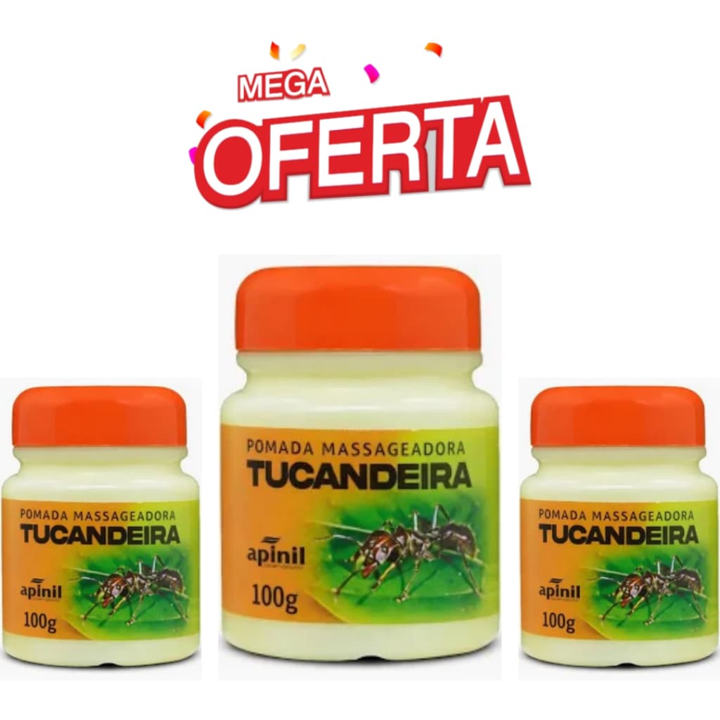 Kit 3 und Pomada Massageadora Tucandeira 100g-Apinil