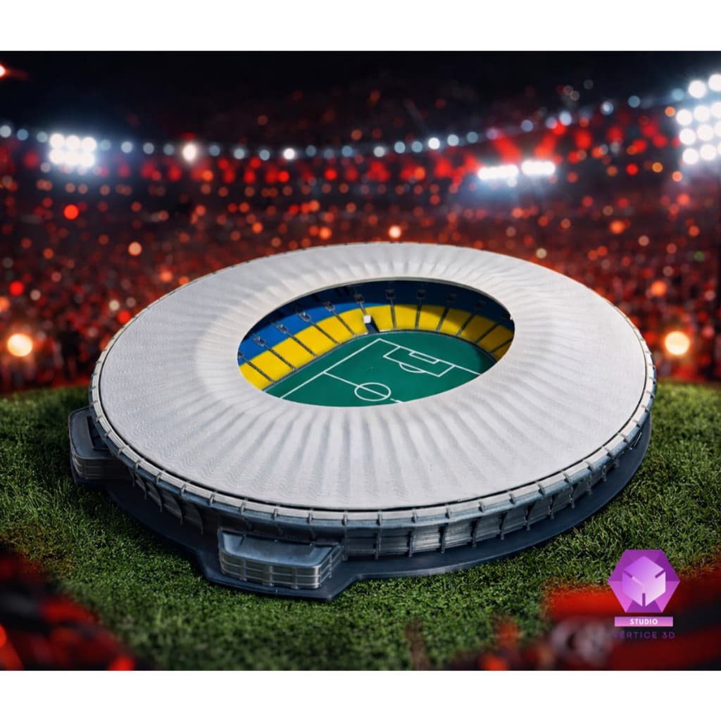 Miniatura Estádio Maracanã Decorativa Maquete Detalhada Presente Time Futebol