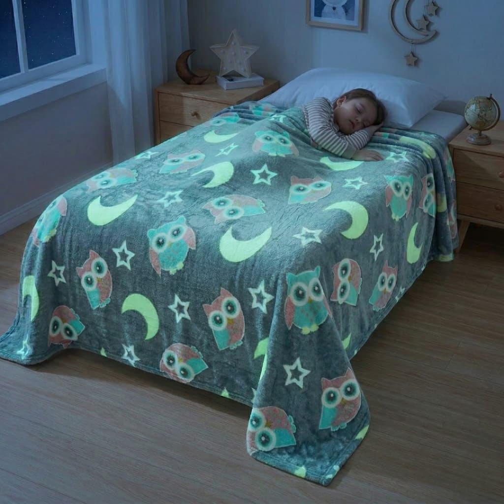 Cobertor Que Brilha no Escuro Manta Macia Quentinha Infantil Neon Infantil 2,00x1,80 Antialérgico