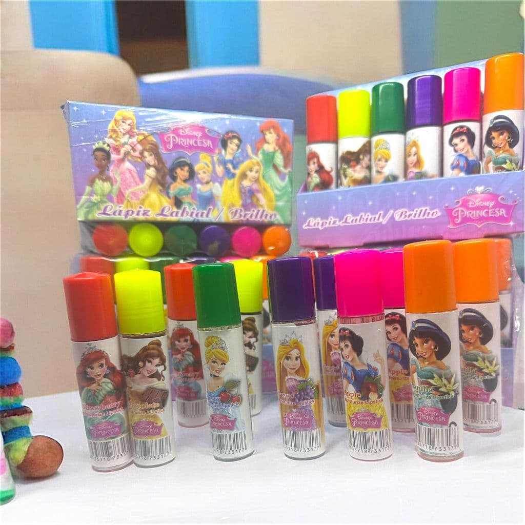 Kit C/12 Brilho Labial Infantil Princesas
