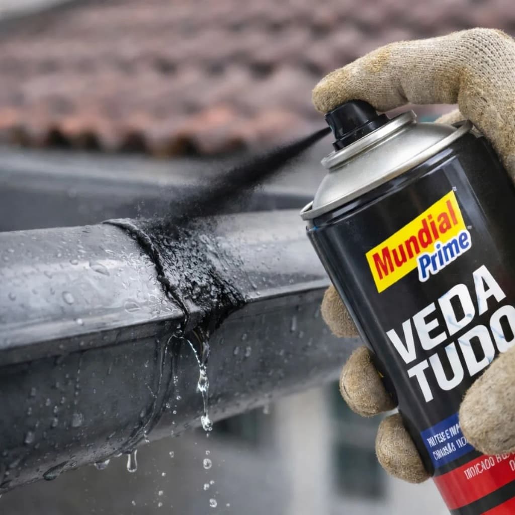 VEDATUDO Mundial Prime 400ml Parede Telhados Trincas Piso borracha liquída aerosol spray 246g
