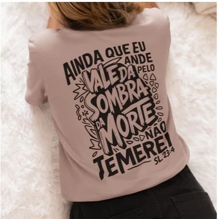 Camiseta Algodão Estampada Religiosa Salmos Camisa Premium
