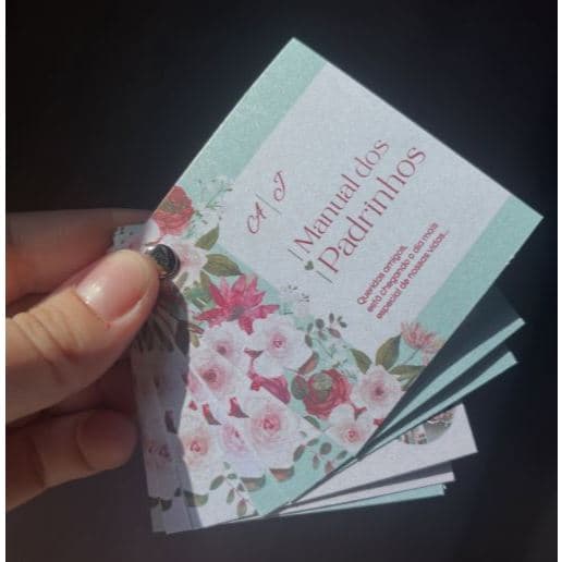 10 Manuais de Padrinhos com até 8 Cards - Personalizado - Papel Perolado (envio da arte pronta)