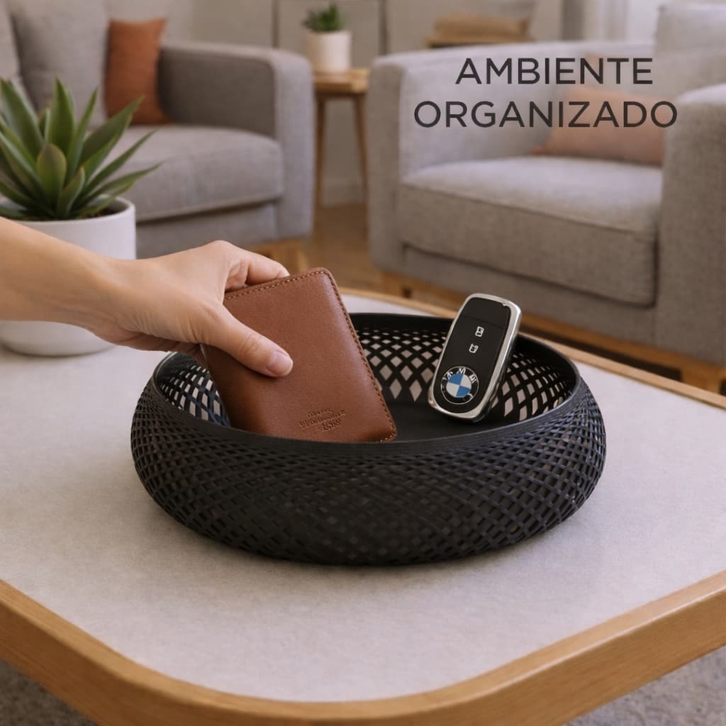 Porta Objetos Organizador de Mesa Escritório Sala Moderno Multiuso Decorativo Trecos Chaves Carteira
