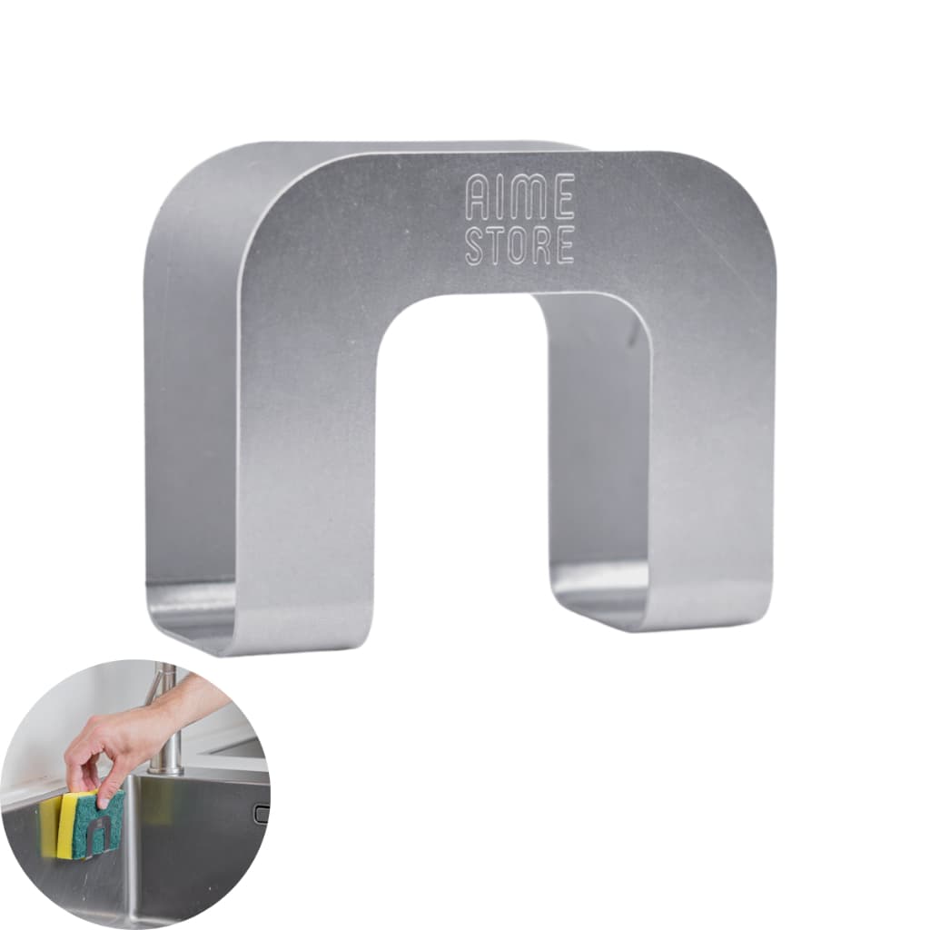 Suporte Porta Esponja Aço Inox Adesivo 3M Para Pia Cozinha Banheiro Gancho Multiuso Aime Store