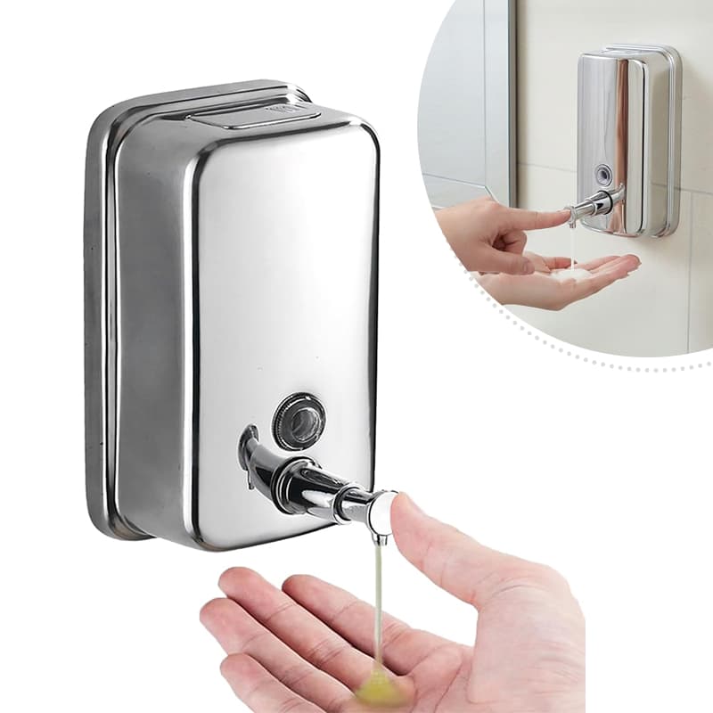 Dispenser Saboneteira Inox 304 Para Parede 500ml 800ml 1000ml Aço Inoxidável