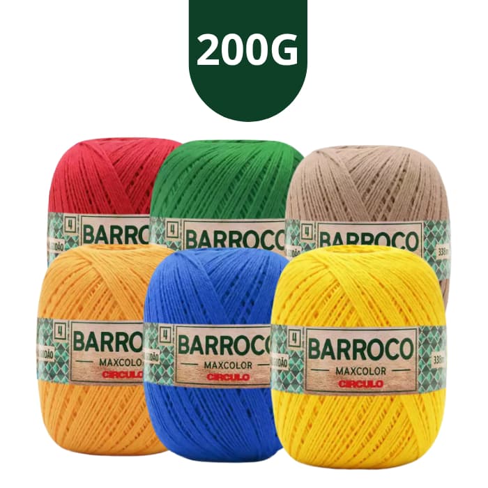 1x Barbante Barroco Maxcolor 200g 338m N°4 - Escolha A Cor