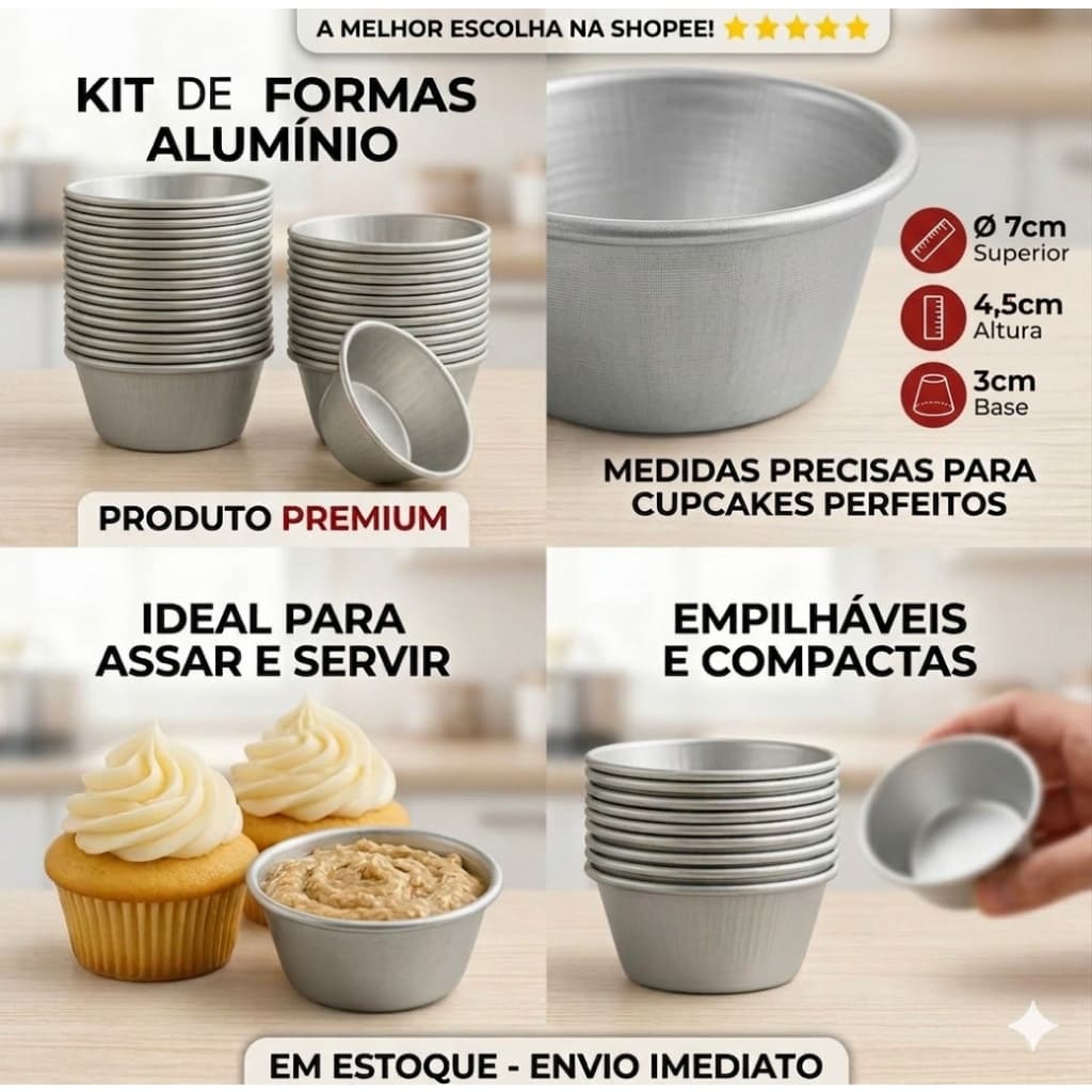 Kit Forminhas  Nº1 para Cup cake e Muffins - 36 / 60 Un