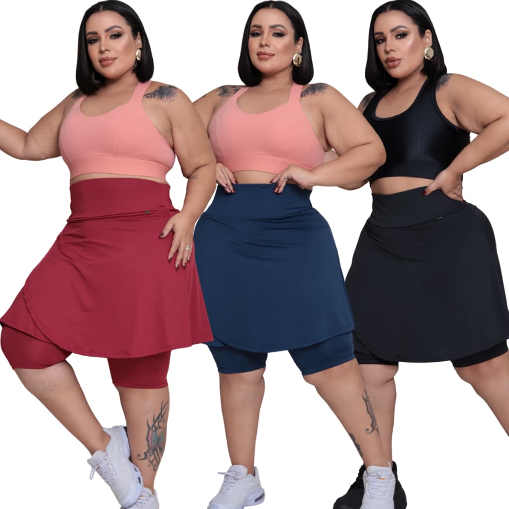 Bermuda traçada short com saia moda evangélica plus size do M ao G3 BERMUDA