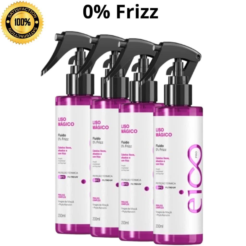 Eico Pro Spray Fluido Revitalizante Leave-in 0% Frizz Liso Mágico Proteção Térmica Filtro UV 200ml