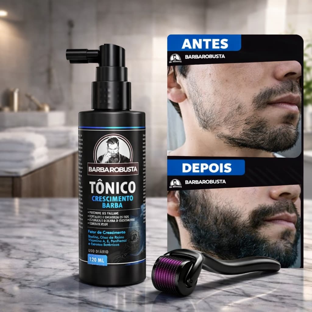 Derma Roller 540 Agulhas Crescimento Capilar Barba Calvície
