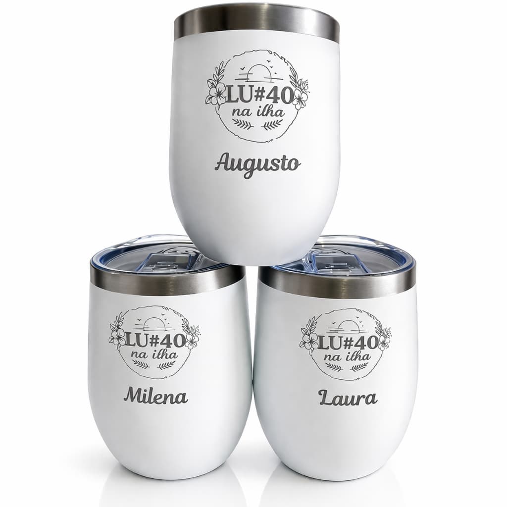 Copo Cuia Térmico 360ml Inox Personalizado Nome Logo Aniversário