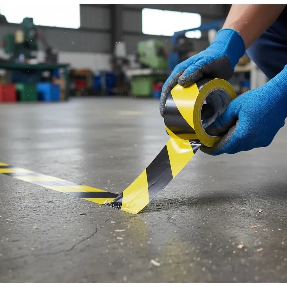 Fita de Segurança Zebrada Amarela Preta 70mm x 200m  Demarcação de Áreas Restritas