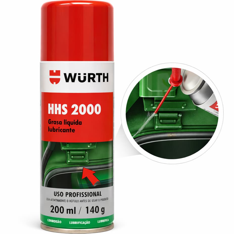 Graxa Liquida Wurth HHS 2000 Spray Alta Aderencia 200ml