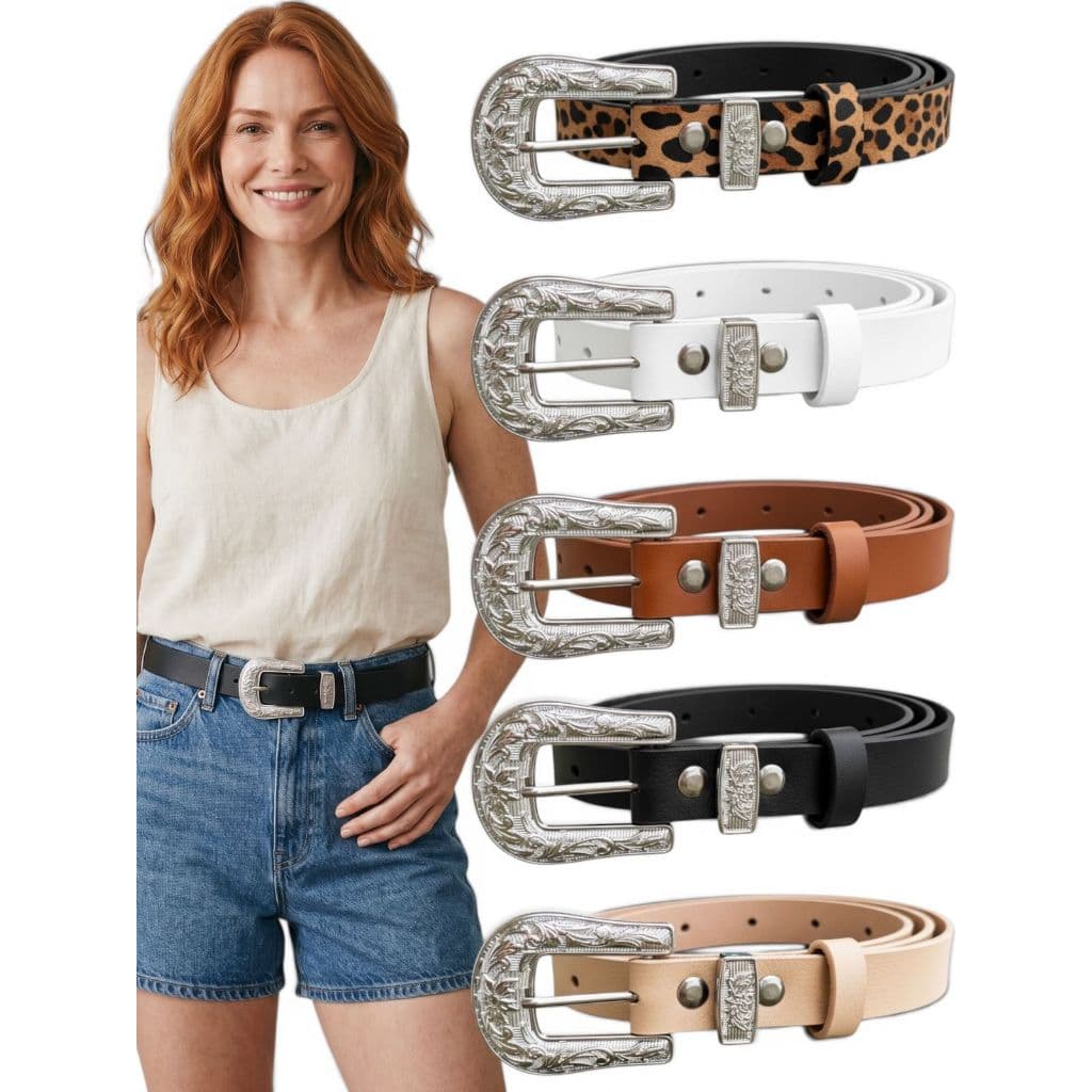 Cinto Feminino Elegante Da Moda Blogueira 2,0cm Couro Sintético Básico Ajustável Fashion - Caroline
