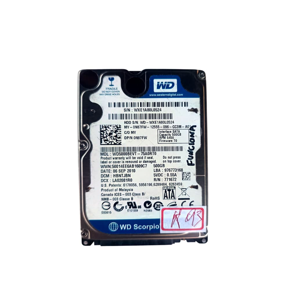 WINCHESTER HD WESTERN DIGITAL SATA 500GB K93