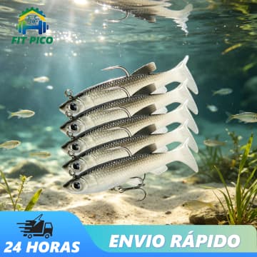 Kit 5/10/15 Iscas Artificial Soft Bait Tucunaré Traira Corvina