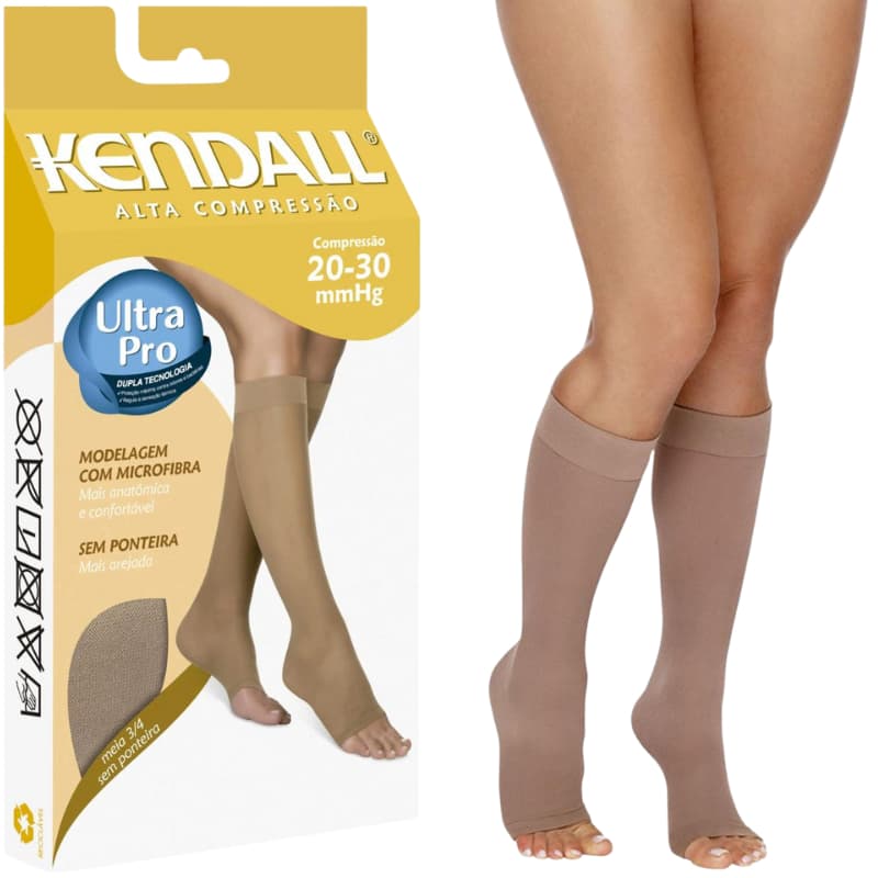 Meia Kendall 3/4 Alta Compressão 20-30mmHg Sem Ponteira Original