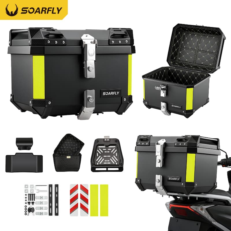 Soarfly Baú Para Moto Baú Para Motocicleta Com Capacidade 46Litros-Suporte De Montagem Plástico Reforçado