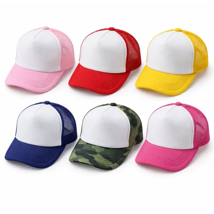 Boné Trucker Básico Neutro Kit Com 2 Sublimação Unissex Frente Branca para Personalização Versátil para Eventos e Revend