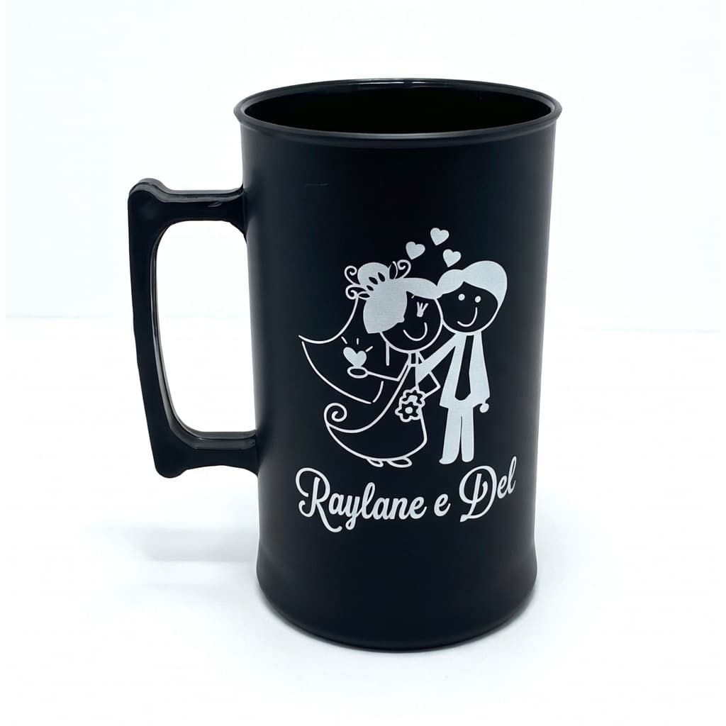 Kit 20 canecas acrilicas chopp personalizadas - preta
