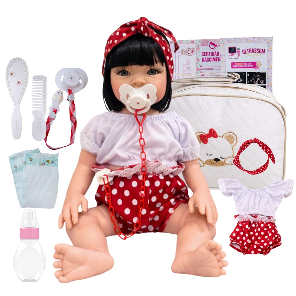 Bebe Reborn Corpo 100 % Silicone Bolsa Maternidade Enxoval Completo Lançamento