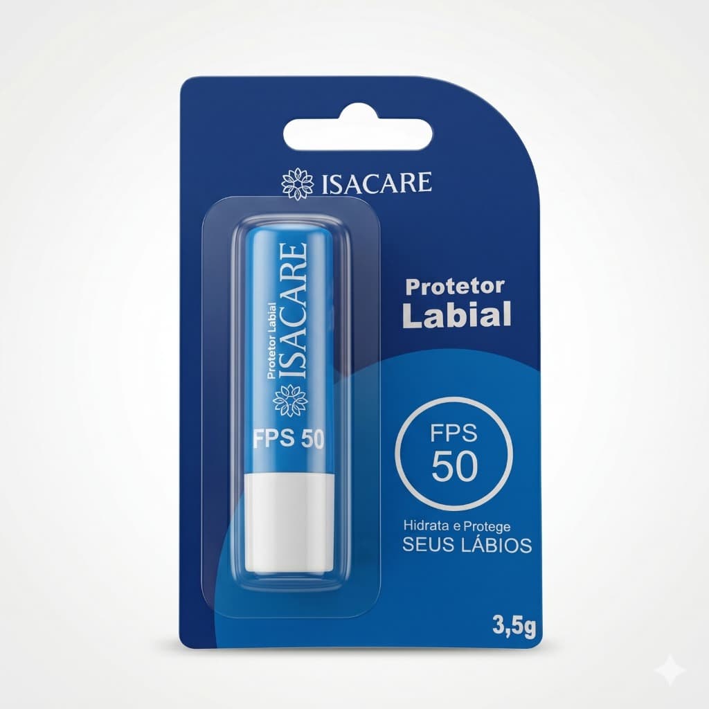 Protetor Labial Fps50 em Bastão Isacare Hidrata e Protege os Lábios 3,5G