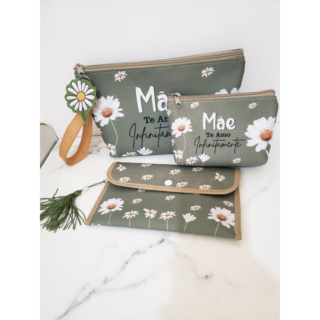Kit 2 Nécessaires + Carteira de Mão Dia das Mães