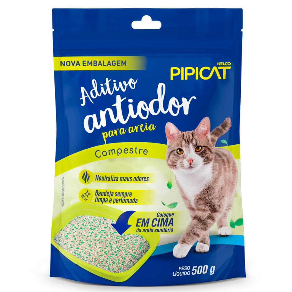ADITIVO ANTIODOR PARA AREIA DE GATOS - PIPICAT CAMPESTRE - 500G.
