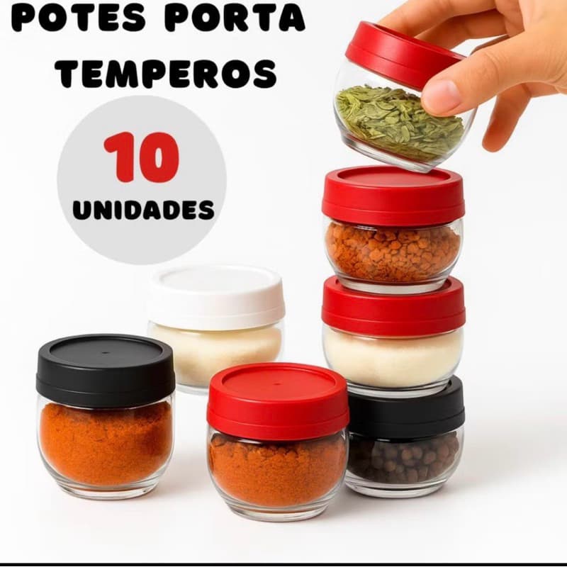 Kit 4 Porta Temperos 155ml Potes Herméticos Cozinha Organização
