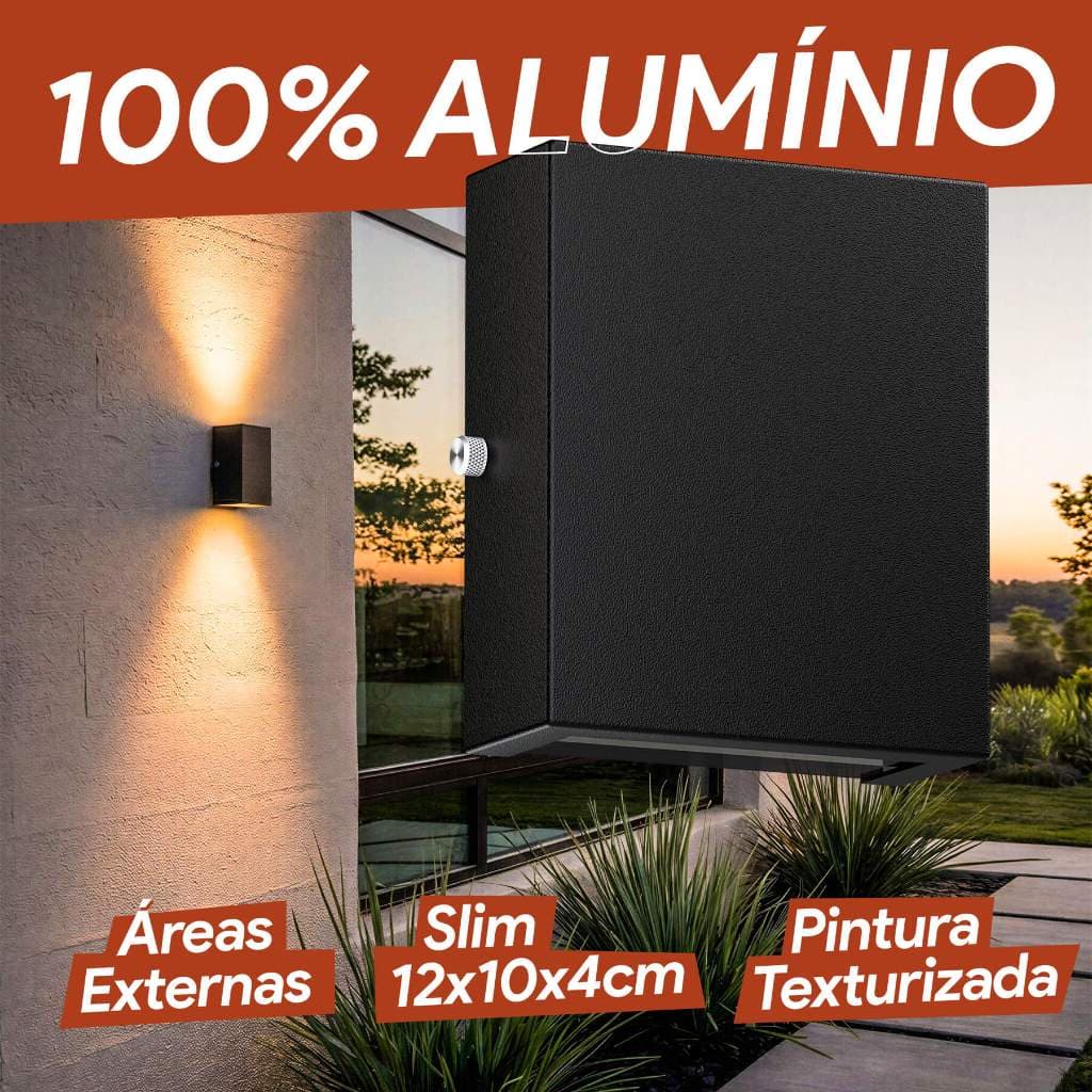 Kit 10 Arandela Externa Slim em Alumínio 2 Facho Lumínaria de Parede G9 MF143
