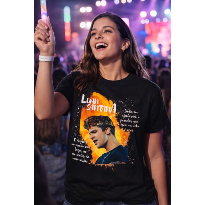 Camiseta Luan Santana Cantor Unissex T shirt Registro Histórico Novas