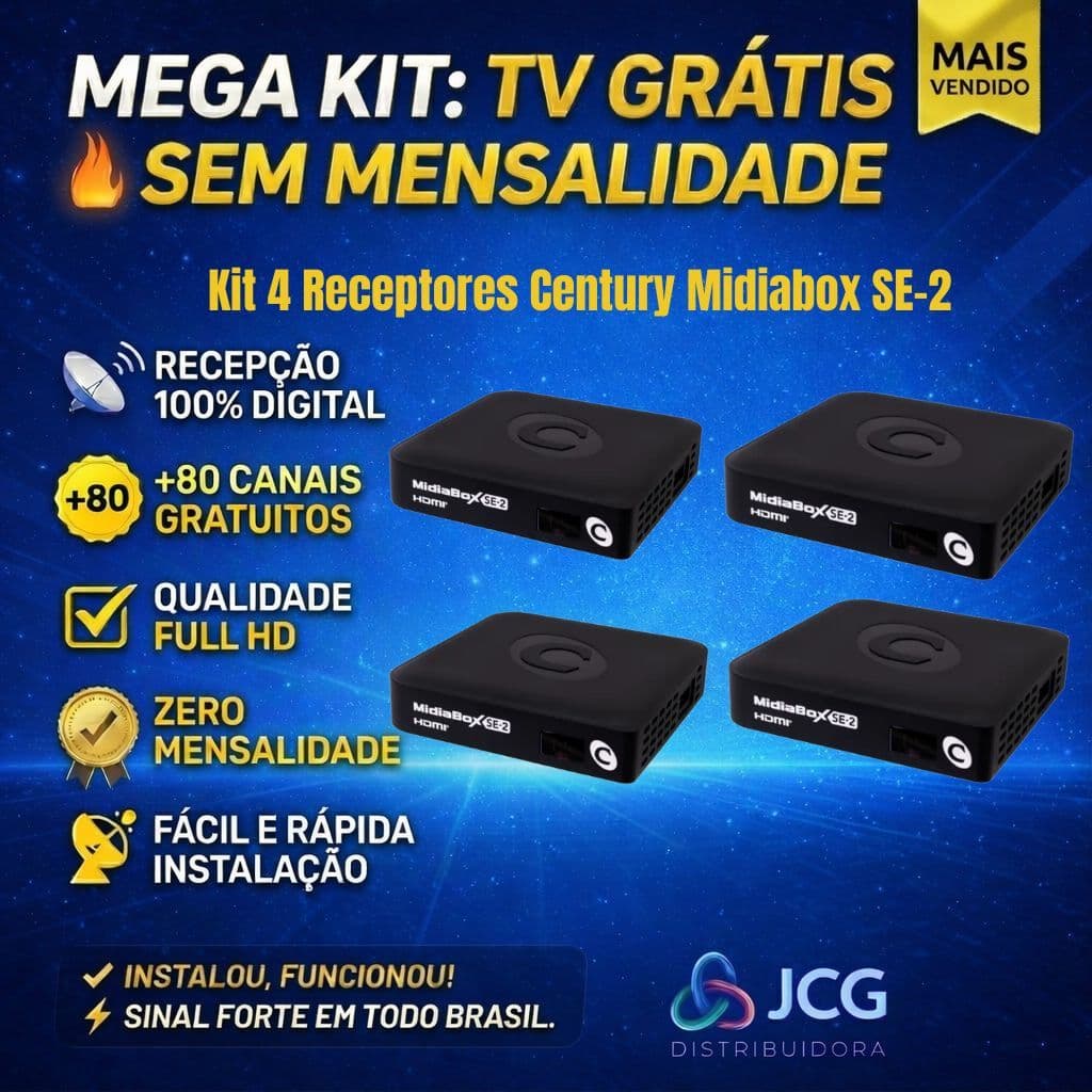 Kit 4 Receptores Century Midiabox Se-2 Full HD HDMI