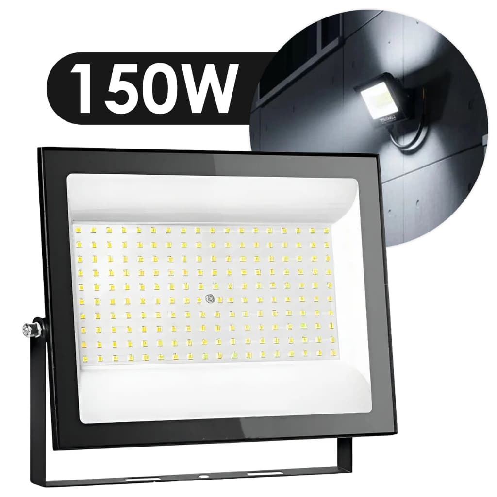 Refletor Preto Led Eco Start 150W Bivolt Branco Frio Bivolt 5500k IP66