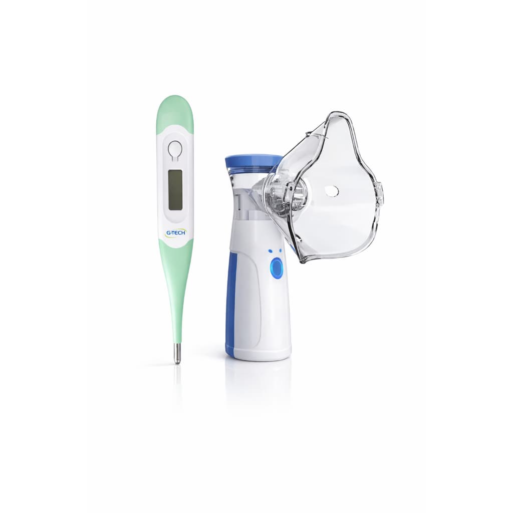 Nebulizador Portátil Silencioso + Termômetro Digital Kit Inalação Infantil Adulto