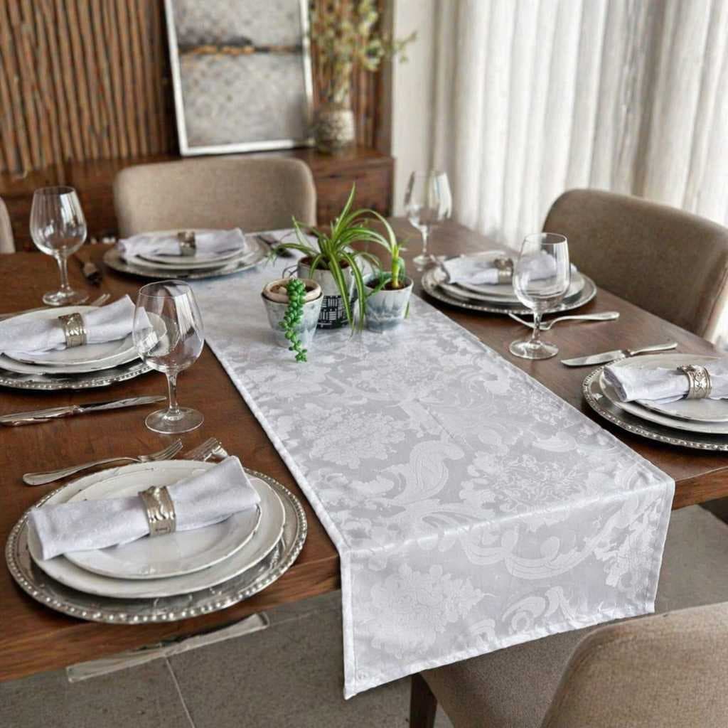 Kit Caminho Trilho De Mesa 4 peças 1,40m X 0,45m Decorativo Jacquard Diversas Cores- Moderno,Prático e Sofisticado